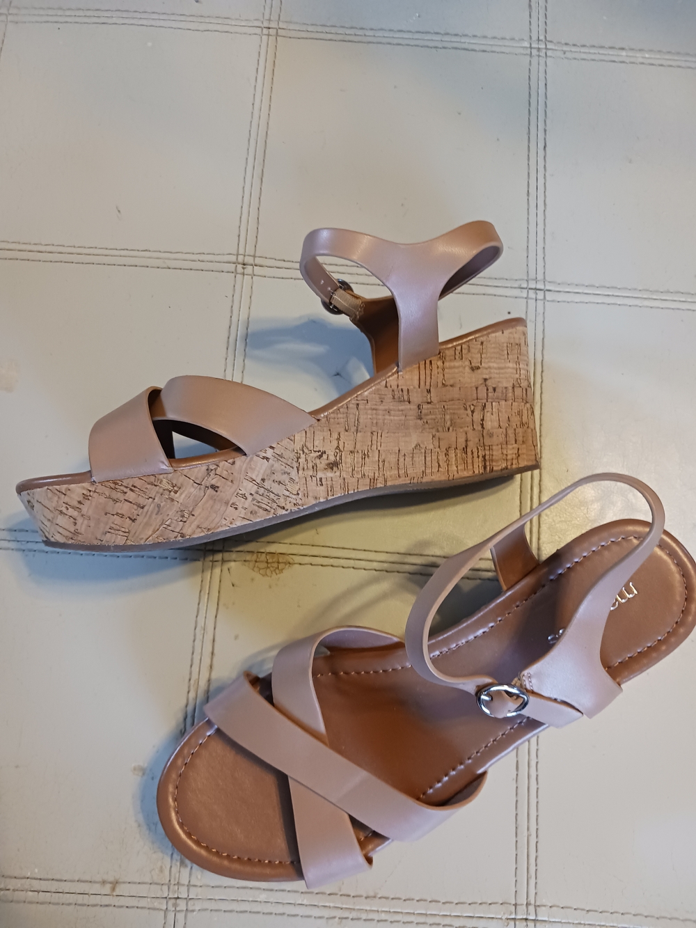 Maurices Tan Cork Wedge Sandals